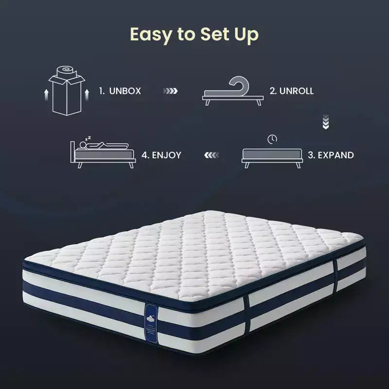 Matelas hybride à ressorts et mousse à mémoire de forme gel