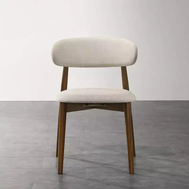 Chaises de salle à manger capitonnées, finition noyer