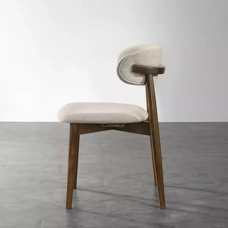 Chaises de salle à manger capitonnées, finition noyer