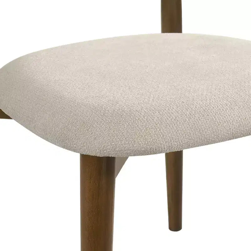 Chaises de salle à manger capitonnées, finition noyer