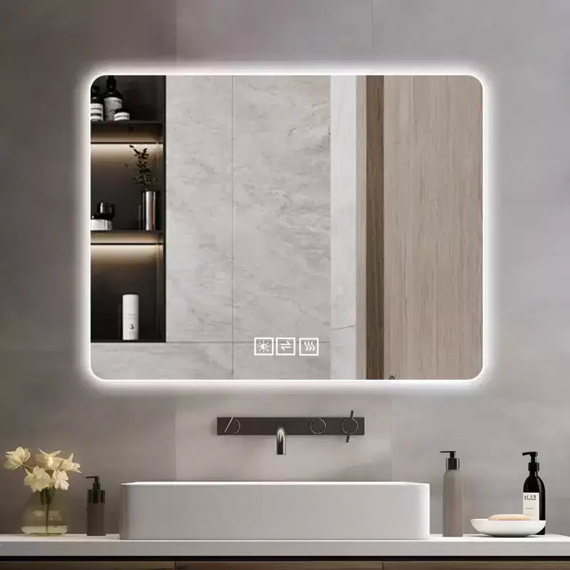 LED Bathroom Vanity Mirror with Light, Anti-Fog Demist, Three-Color Dimmable Make-Up Mirror for Bathroom, Bedroom, or Dressing Room-Panipeachy