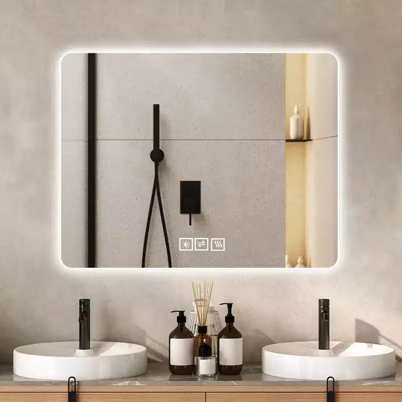 Miroir de courtoisie LED pour salle de bain avec lumière, anti-buée