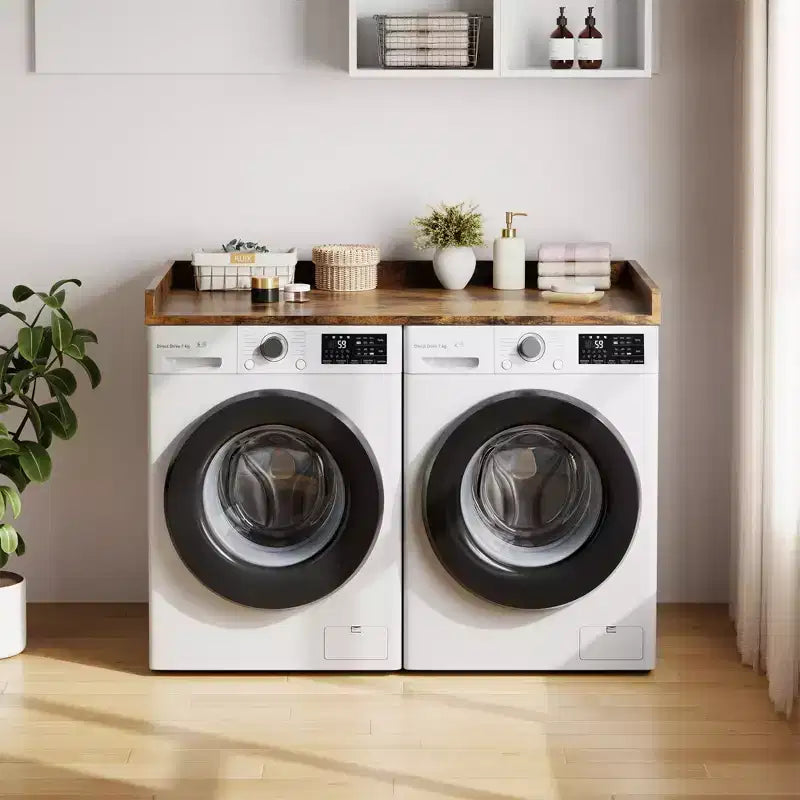 Plan de travail pour lave-linge sèche-linge, Dessus de machine à laver avec rebord surélevé