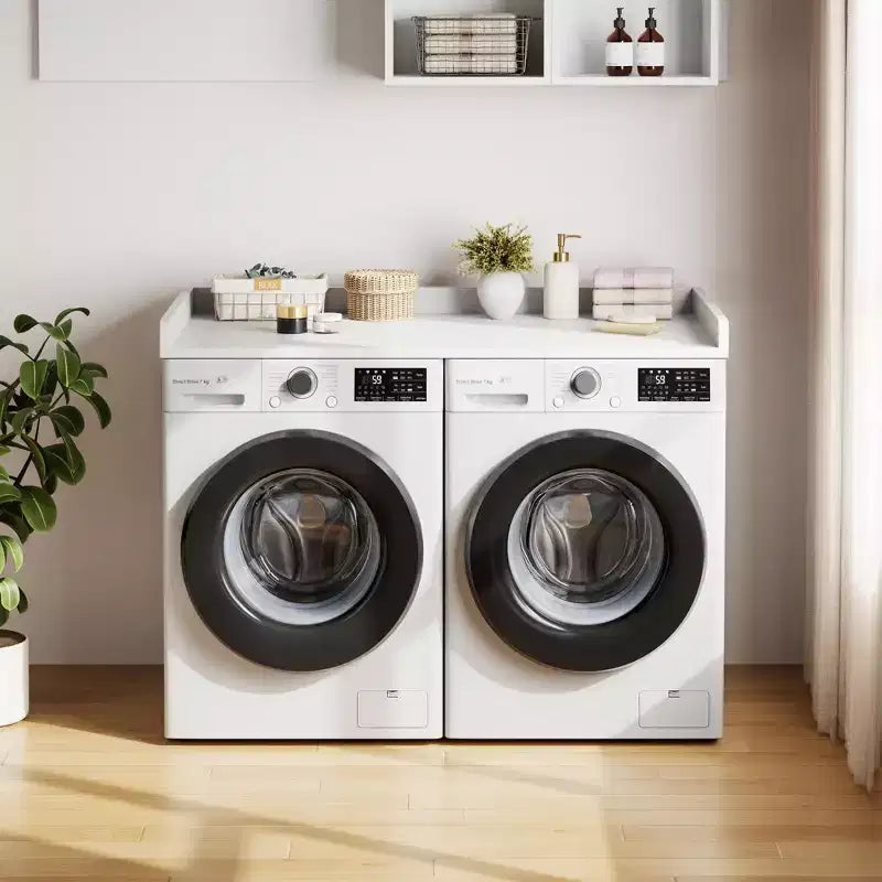 Plan de travail pour lave-linge sèche-linge, Dessus de machine à laver avec rebord surélevé