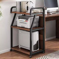 3 Tier Printer Stand with Storage Shelf, Rolling Printer Cart on Wheels, Steel Frame, Heat Press Table for Office/Home