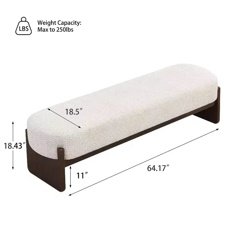 Banc d'entrée ottoman ovale pour chambre à coucher