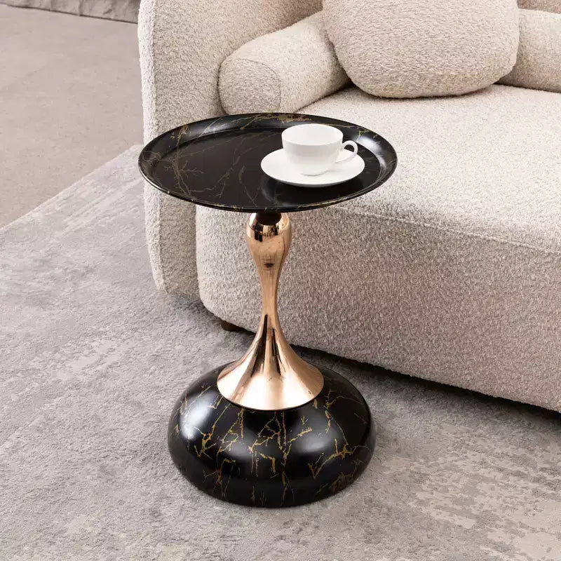 Table basse à pied sirène, table piédestal moderne en métal
