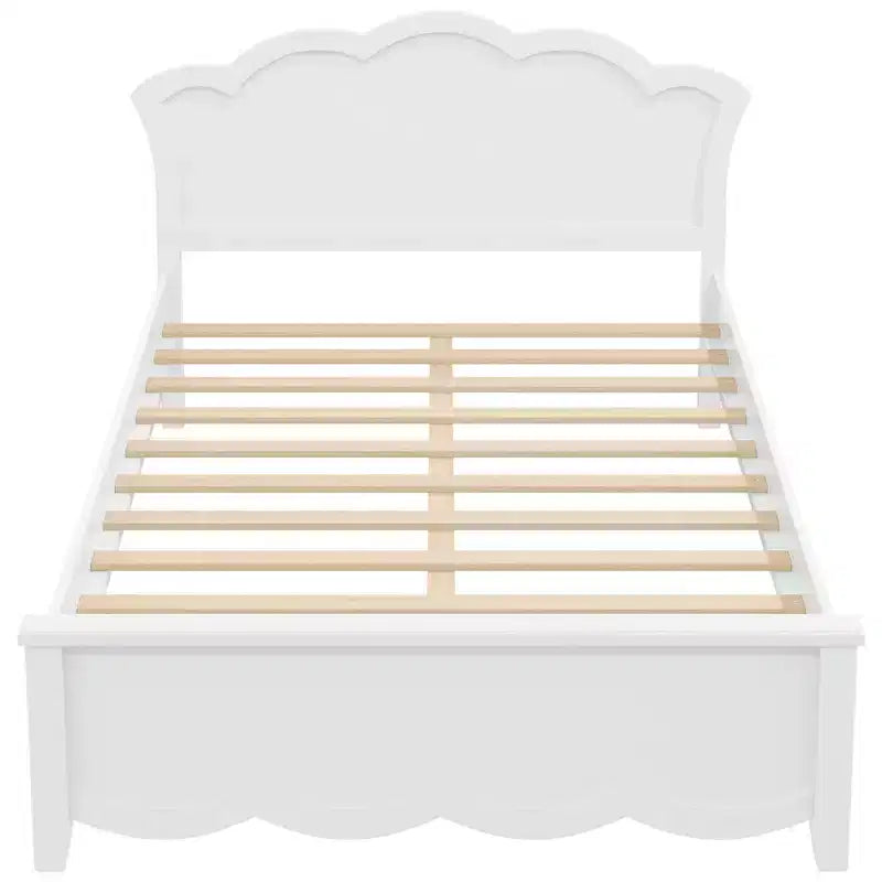 Lit plateforme moderne en bois avec tête de lit
