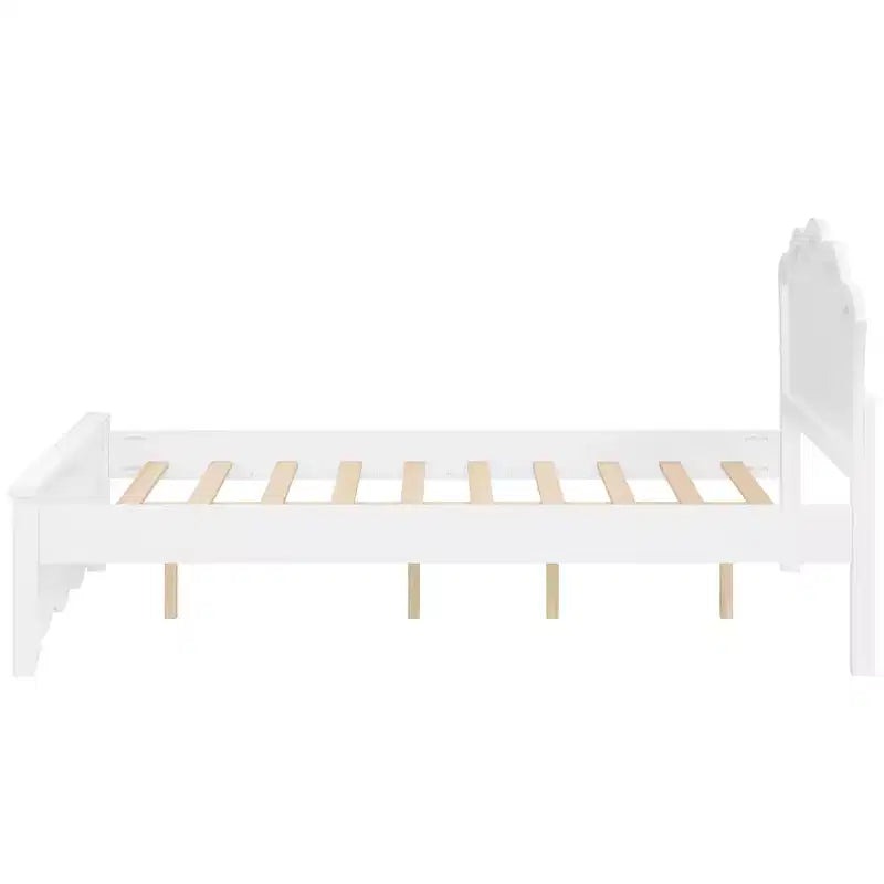 Lit plateforme moderne en bois avec tête de lit