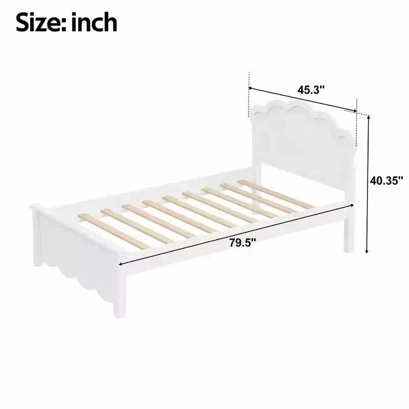 Lit plateforme moderne en bois avec tête de lit