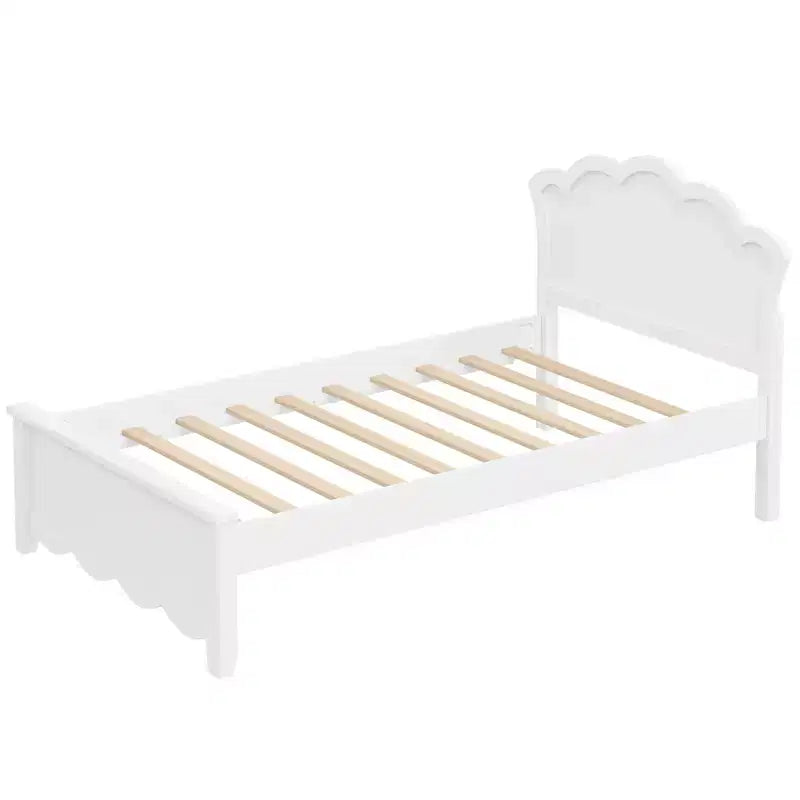 Lit plateforme moderne en bois avec tête de lit