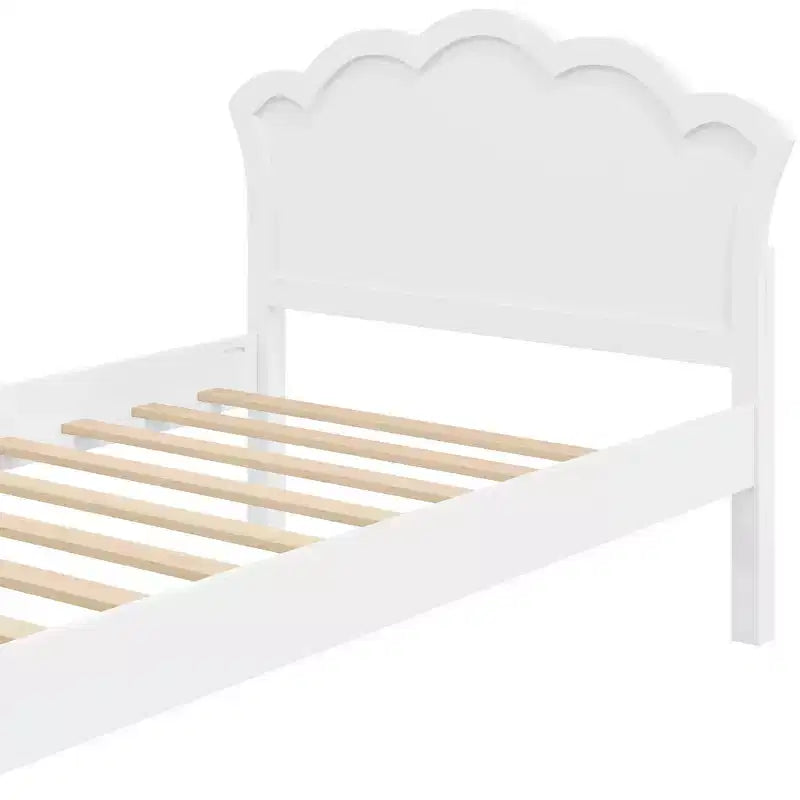 Lit plateforme moderne en bois avec tête de lit