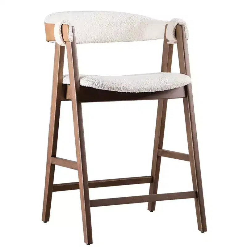 Lot de 2 tabourets de bar, bois de noyer marron