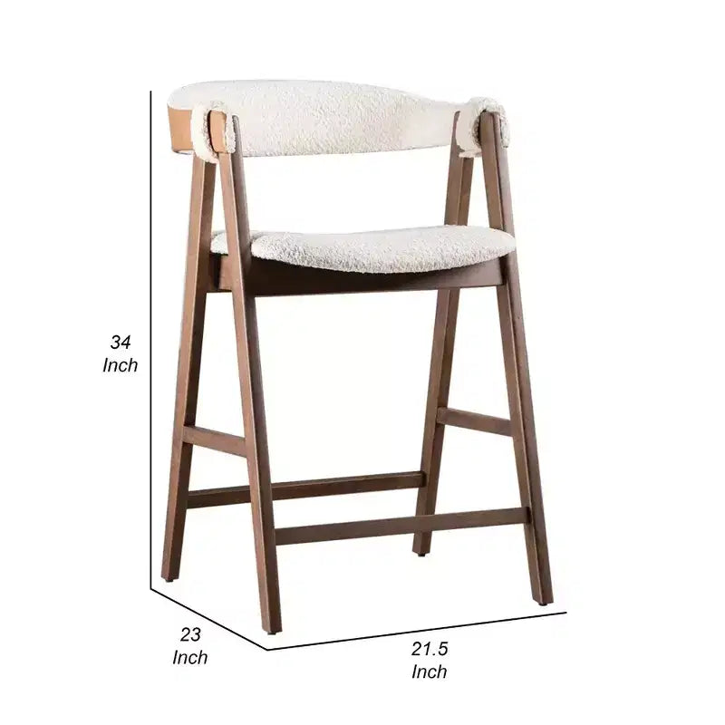 Lot de 2 tabourets de bar, bois de noyer marron