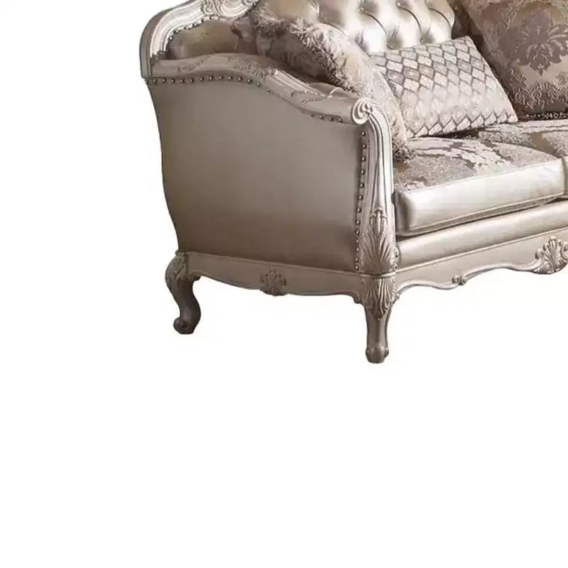 Canapé Rose Gold Similicuir/Blanc nacré