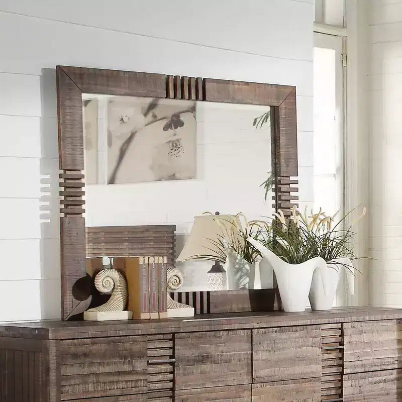 Miroir de commode en chêne recyclé