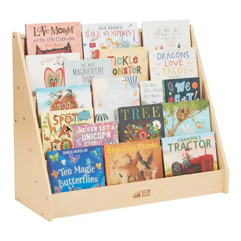 Rangement et Présentoir de Livres en Bois à Côté Unique