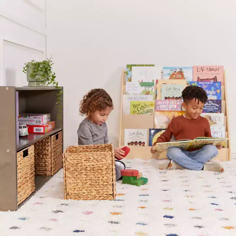 Rangement et Présentoir de Livres en Bois à Côté Unique