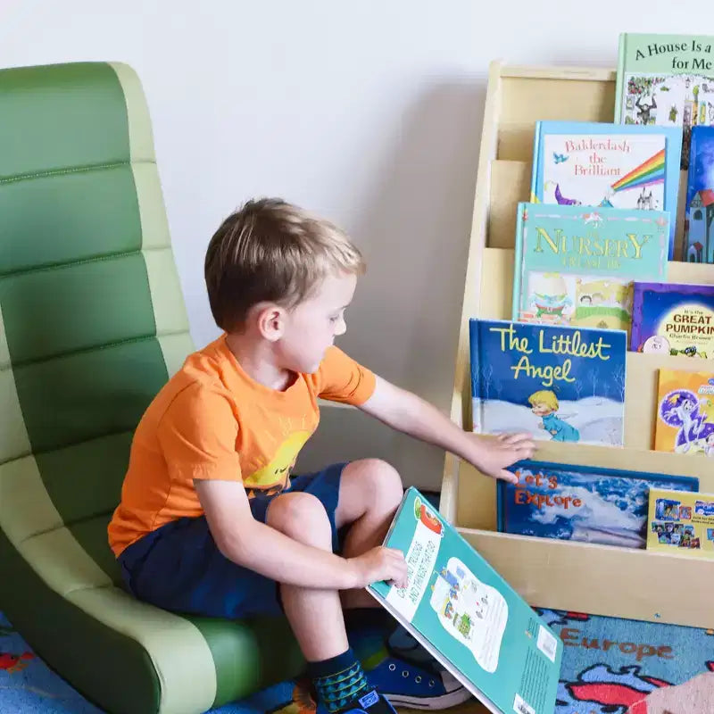 Rangement et Présentoir de Livres en Bois à Côté Unique