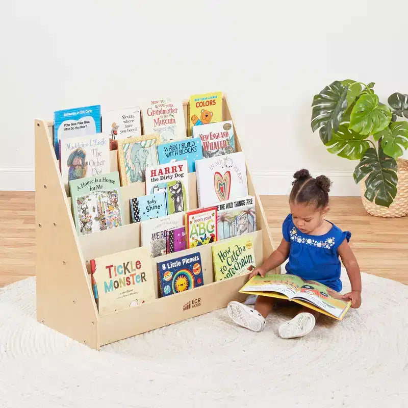 Rangement et Présentoir de Livres en Bois à Côté Unique
