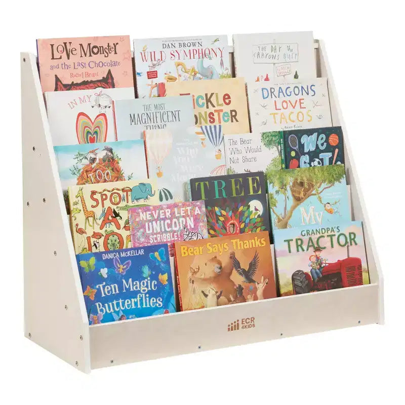 Rangement et Présentoir de Livres en Bois à Côté Unique