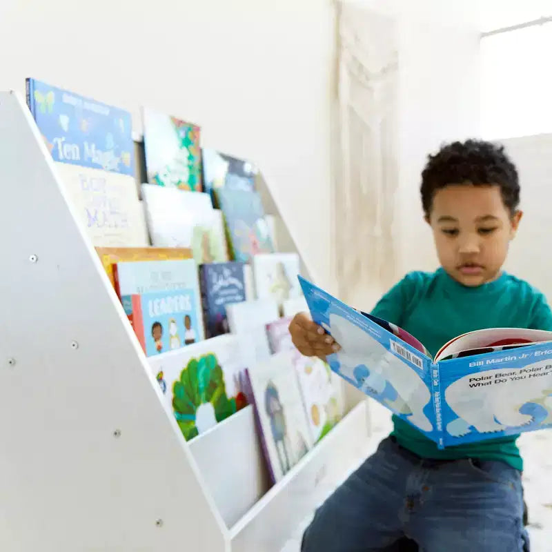 Rangement et Présentoir de Livres en Bois à Côté Unique