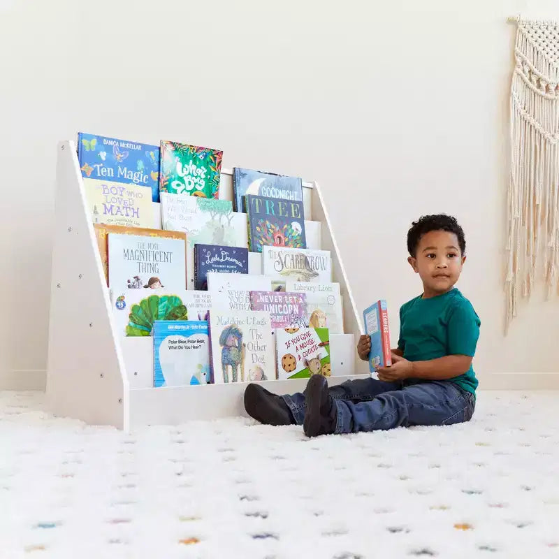 Rangement et Présentoir de Livres en Bois à Côté Unique