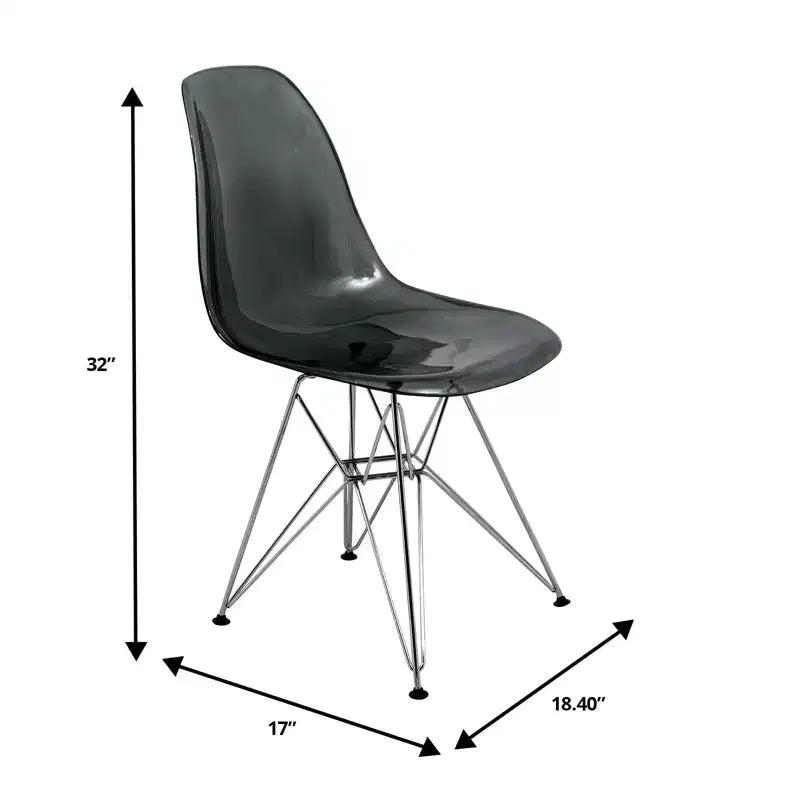Chaise de salle à manger moderne en acrylique