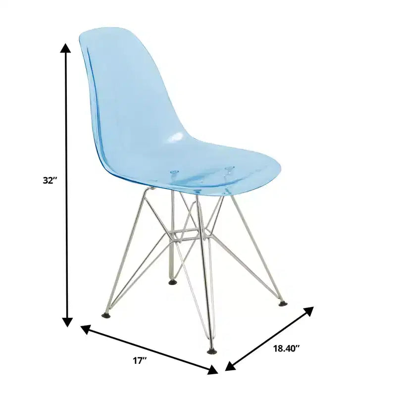 Chaise de salle à manger moderne en acrylique