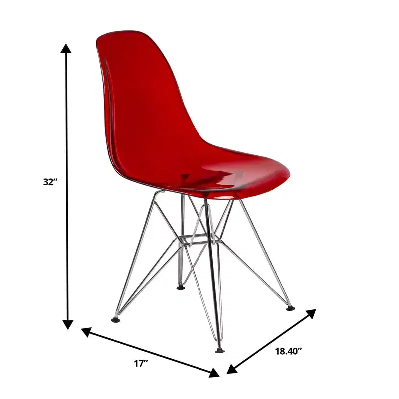 Chaise de salle à manger moderne en acrylique