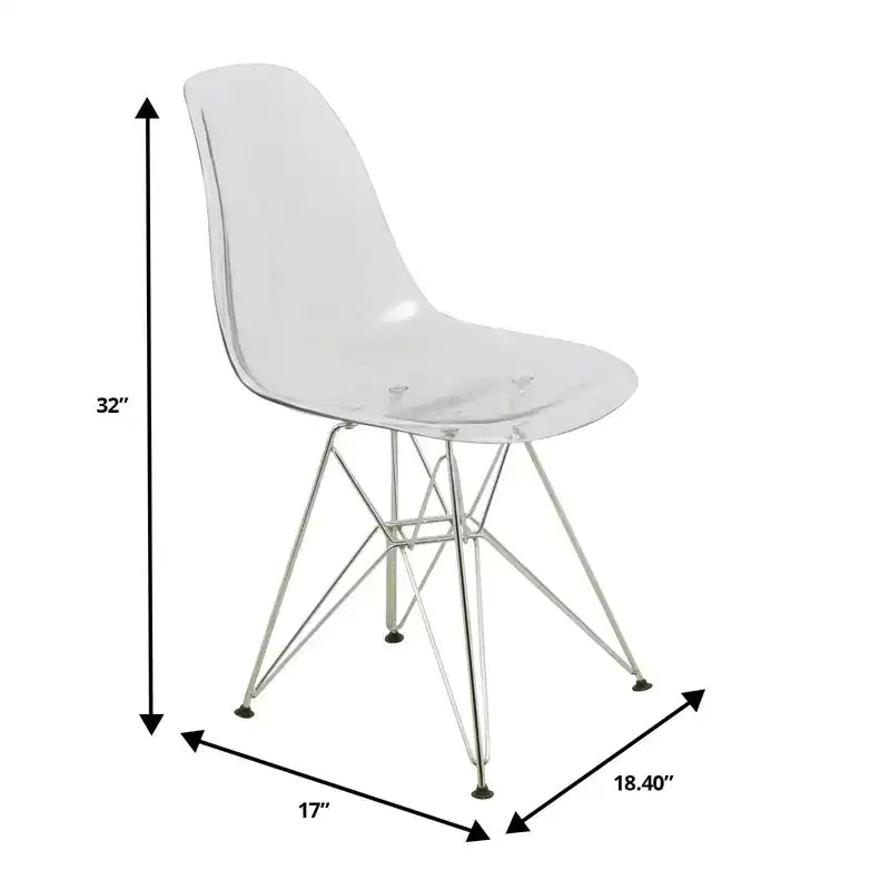 Chaise de salle à manger moderne en acrylique