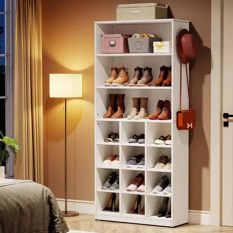 Meuble à chaussures autoportant, Meuble de rangement pour chaussures moderne avec étagères