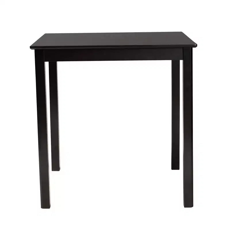 Table de bar moderne en bois finition expresso marron, hauteur comptoir