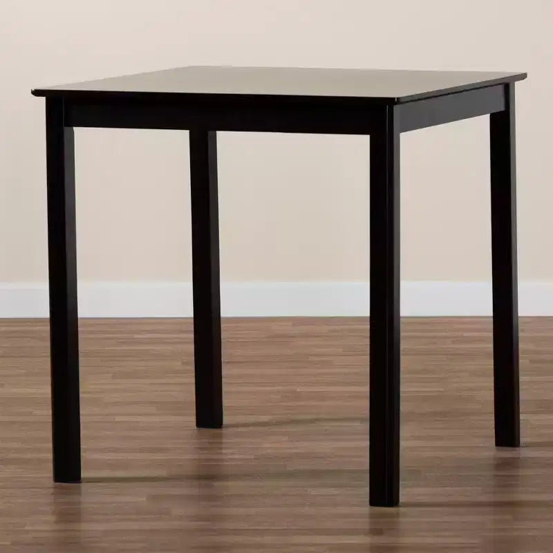 Table de bar moderne en bois finition expresso marron, hauteur comptoir